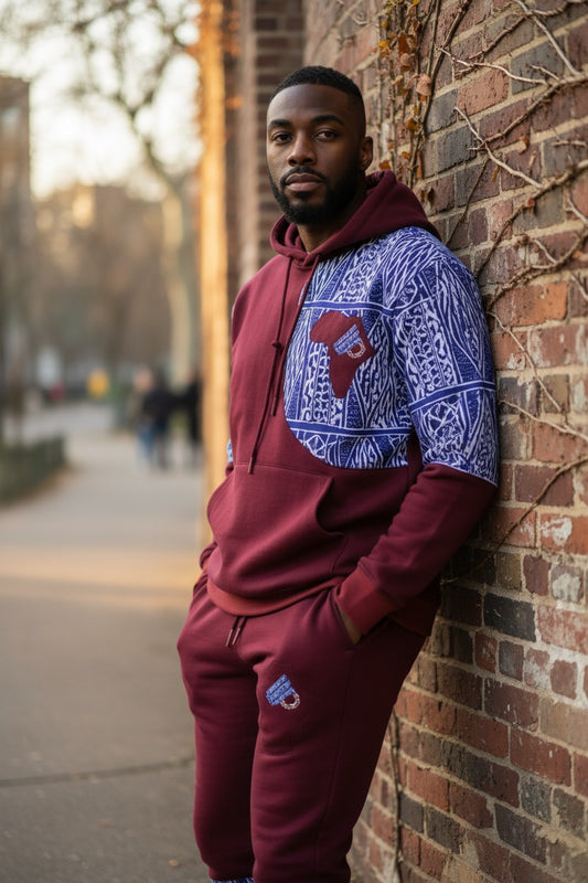 Fashion Hoodies set Ndop African Design Unisex Tracksuit.
