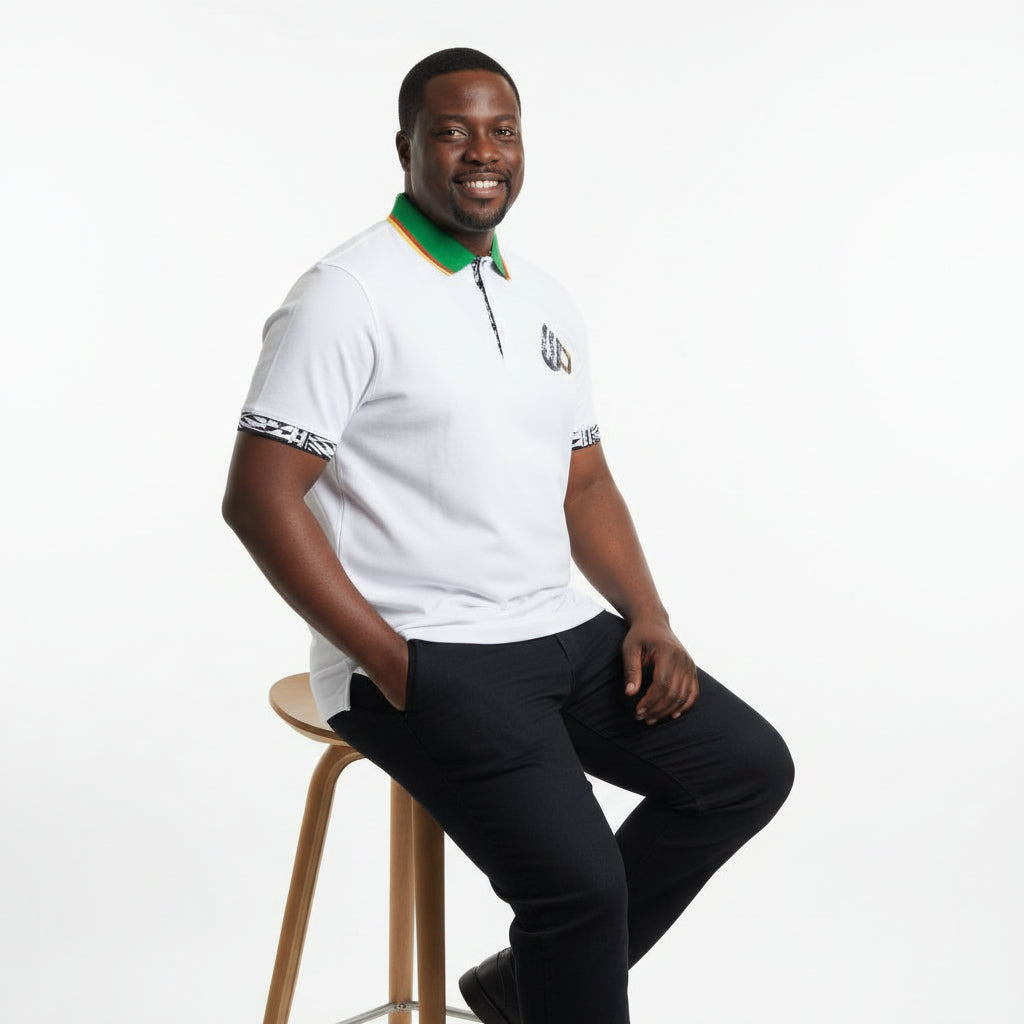 Fashion Ndop African pattern men's Women's short sleeve Classic fit Polo shirt 100% Cotton/Unisex