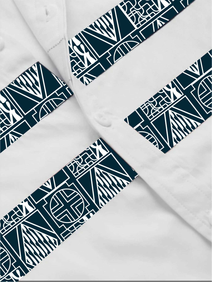 Fashion slim fit Long Sleeve Dress shirt, Men's Ndop African pattern Mao Collar Shirt