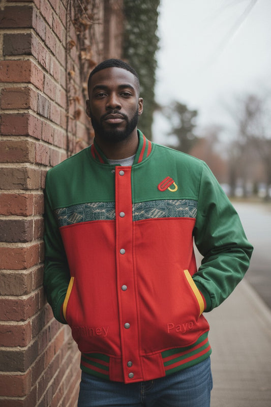 Fashion Bomber jacket Ndop African Print Men's Women's Baseball Jacket, Unisex