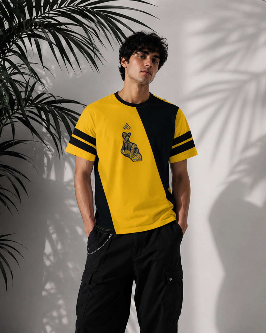 T-shirt jaune et noir pour homme et femme, unisexe