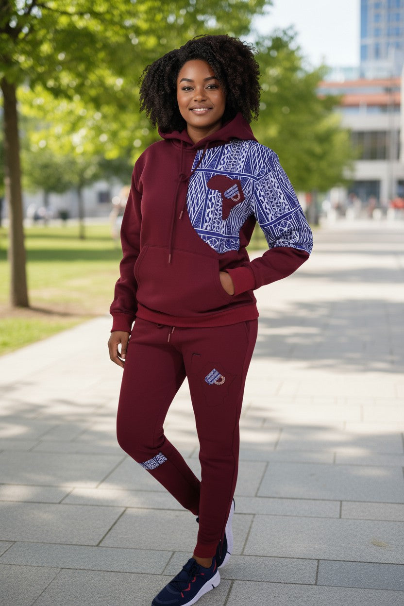 Fashion Hoodies set Ndop African Design Unisex Tracksuit.