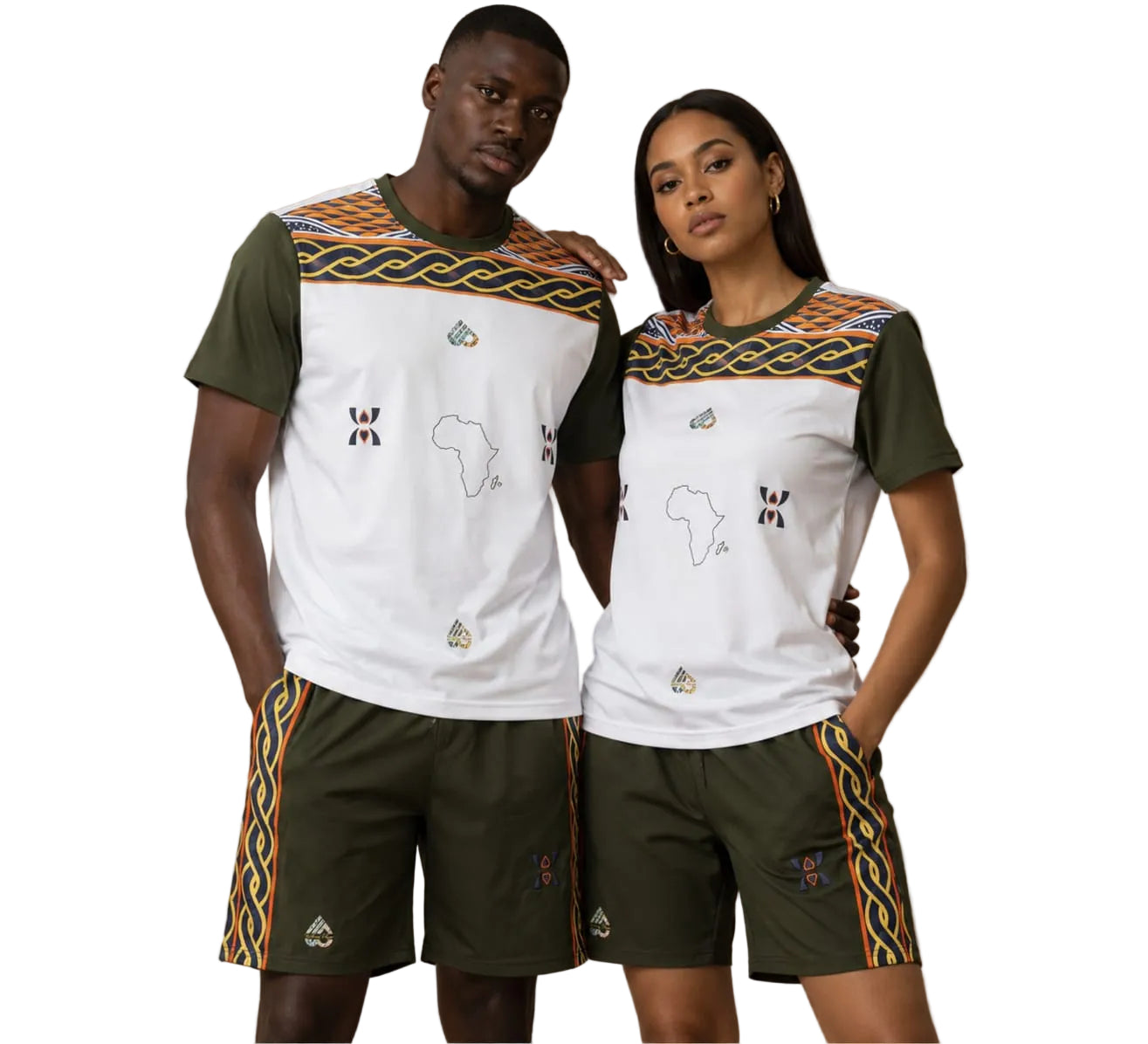 Fashion Unisex African Print pattern Toghu T-Shirt & Shorts Set