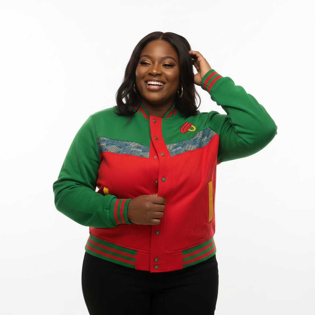 Fashion Bomber jacket Ndop African Print Men's Women's Baseball Jacket, Unisex