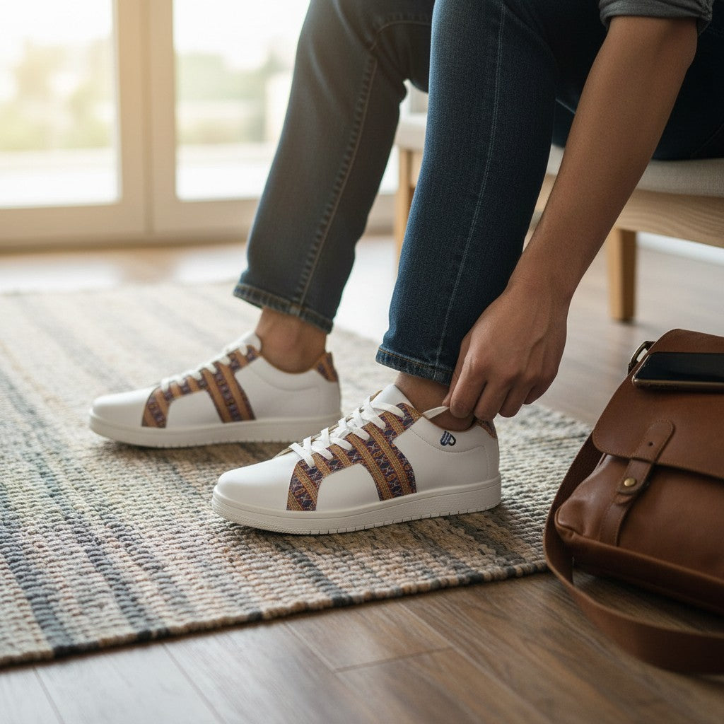 Sneaker unisexe bas à imprimé Mboa Toghu