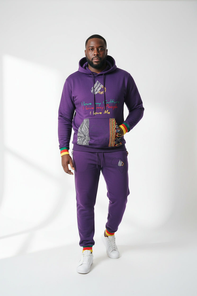 Fashion Hoodies set, Ndop Toghu African Design Unisex Tracksuit