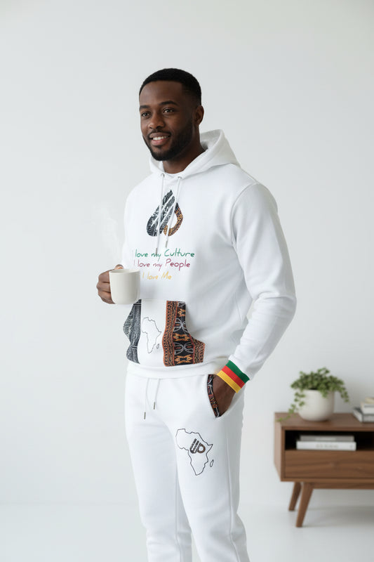 Fashion Hoodies set, Ndop Toghu African Design Unisex Tracksuit