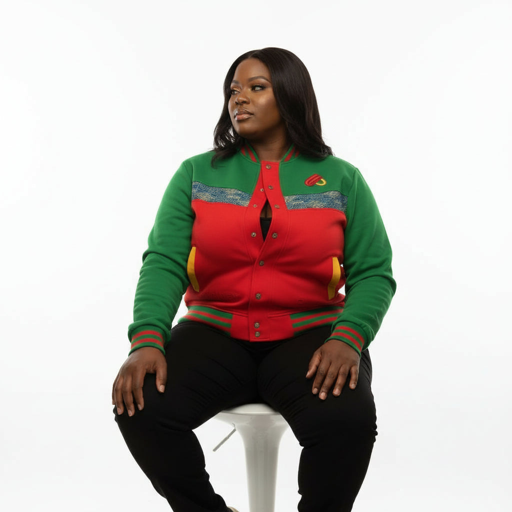 Fashion Bomber jacket Ndop African Print Men's Women's Baseball Jacket, Unisex