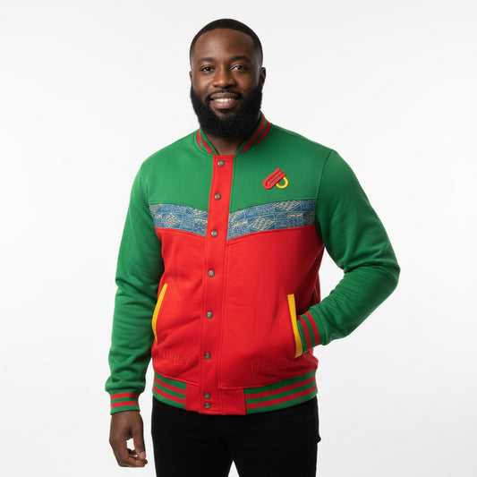 Fashion Bomber jacket Ndop African Print Men's Women's Baseball Jacket, Unisex