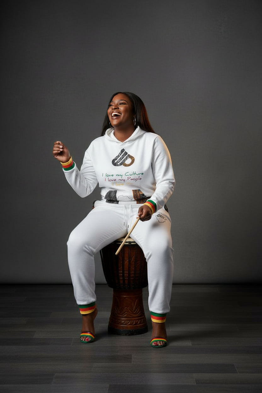 Fashion Hoodies set, Ndop Toghu African Design Unisex Tracksuit