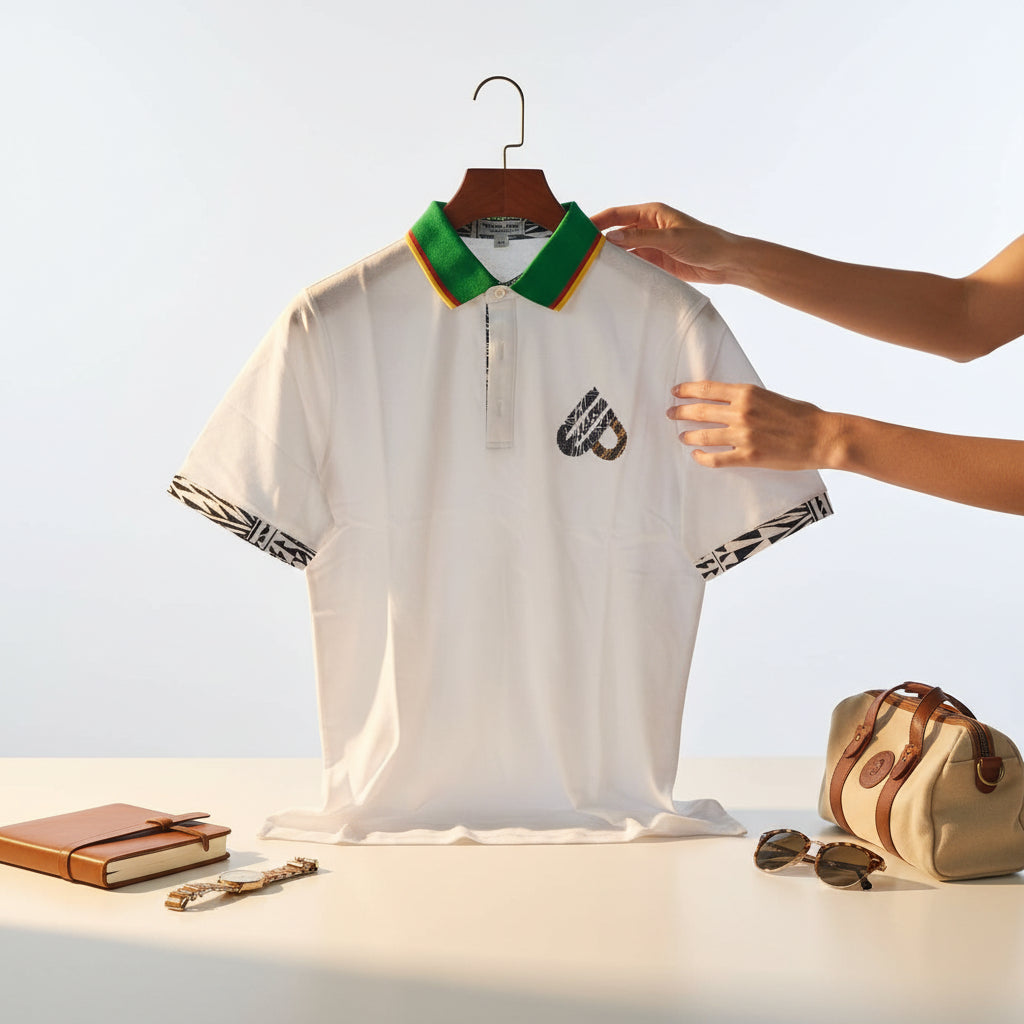 Fashion Ndop African pattern men's Women's short sleeve Classic fit Polo shirt 100% Cotton/Unisex