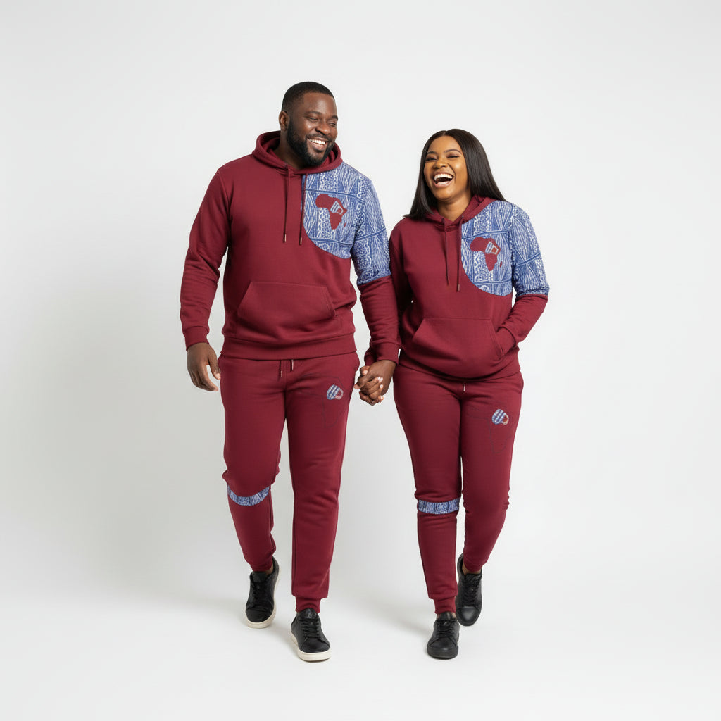 Fashion Hoodies set Ndop African Design Unisex Tracksuit.