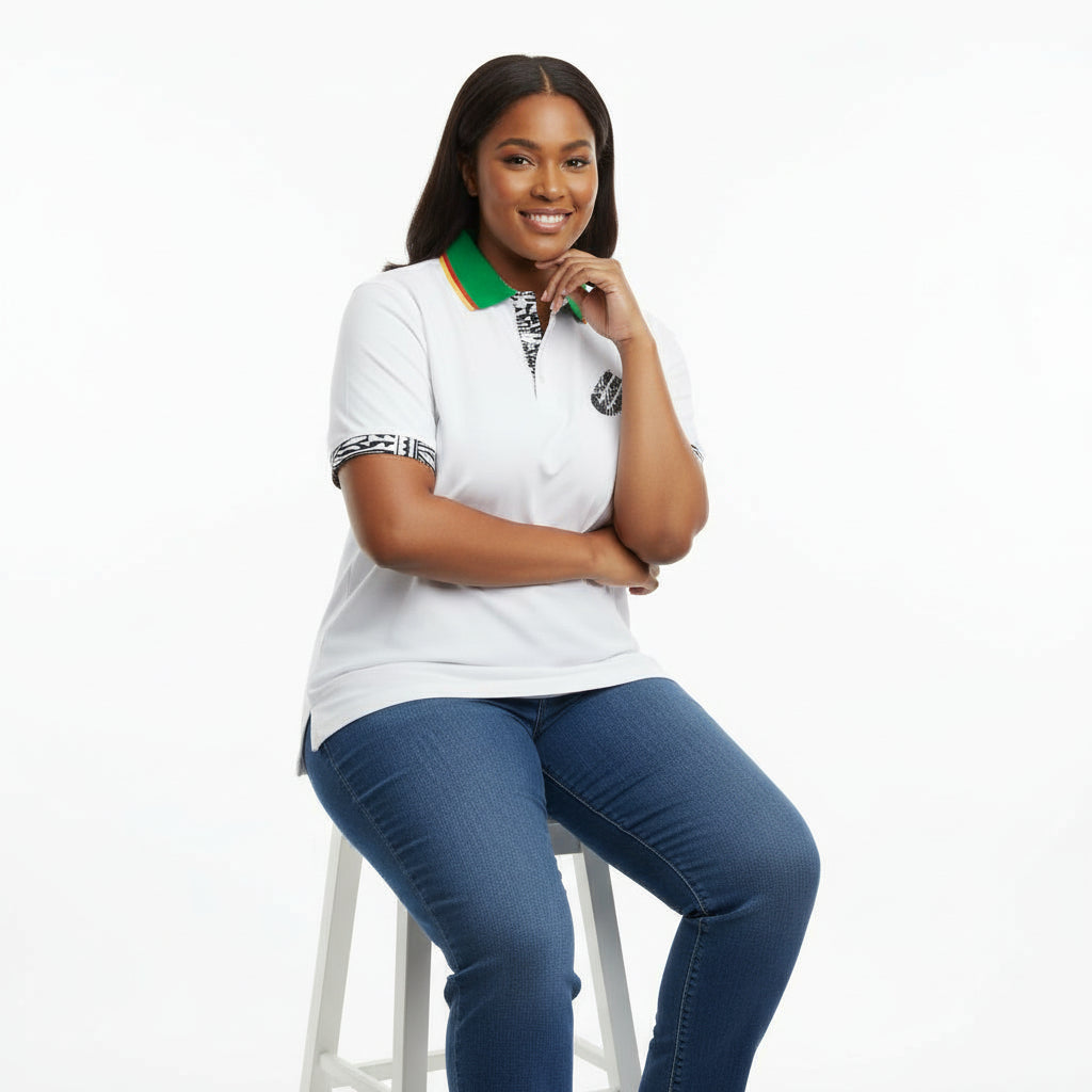 Fashion Ndop African pattern men's Women's short sleeve Classic fit Polo shirt 100% Cotton/Unisex