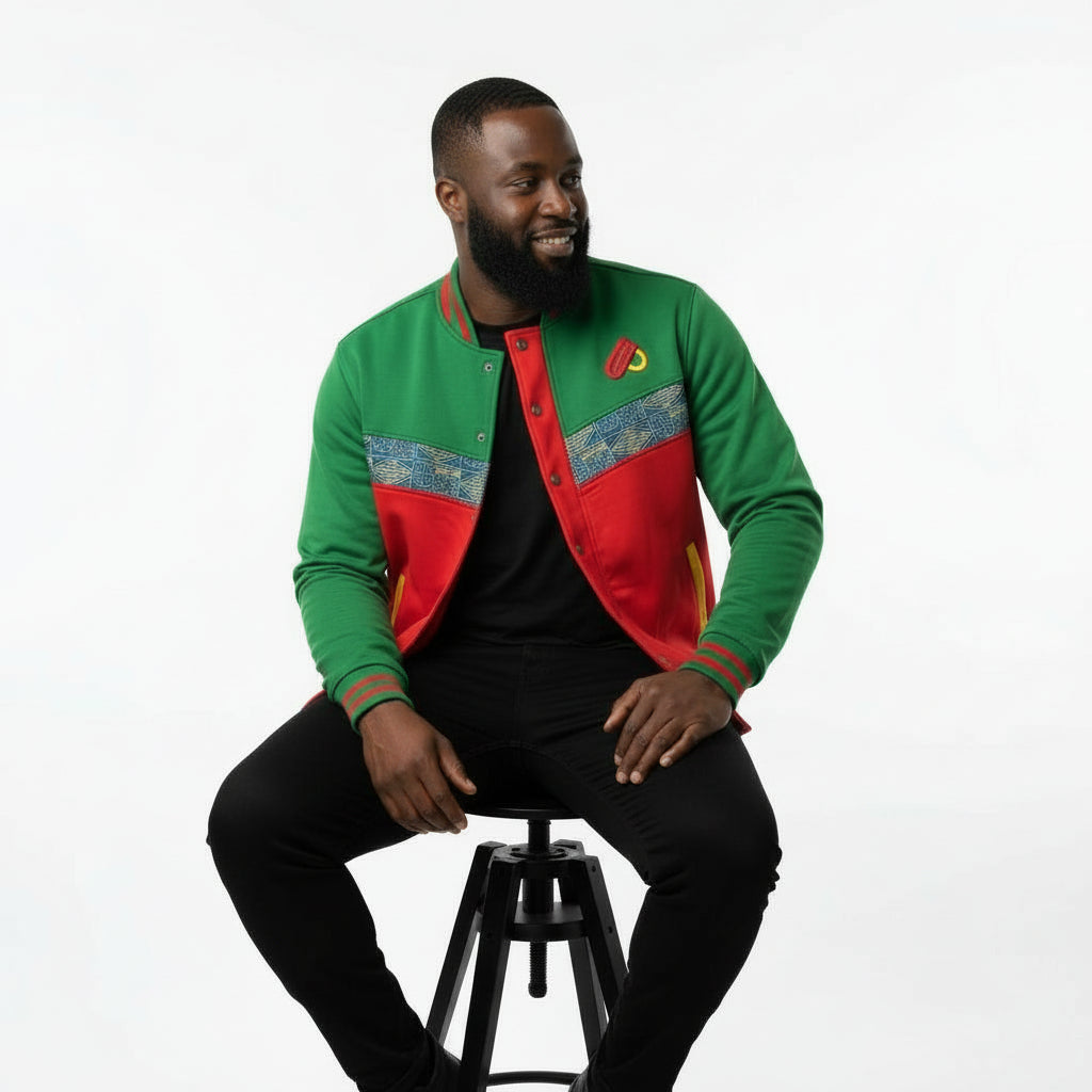 Fashion Bomber jacket Ndop African Print Men's Women's Baseball Jacket, Unisex