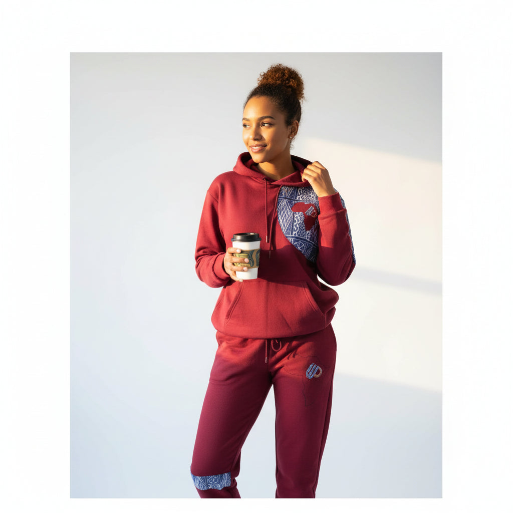 Fashion Hoodies set Ndop African Design Unisex Tracksuit.