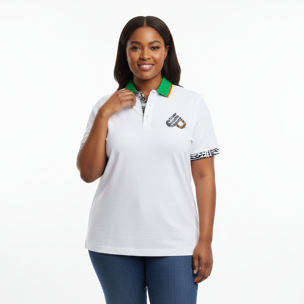 Fashion Ndop African pattern men's Women's short sleeve Classic fit Polo shirt 100% Cotton/Unisex