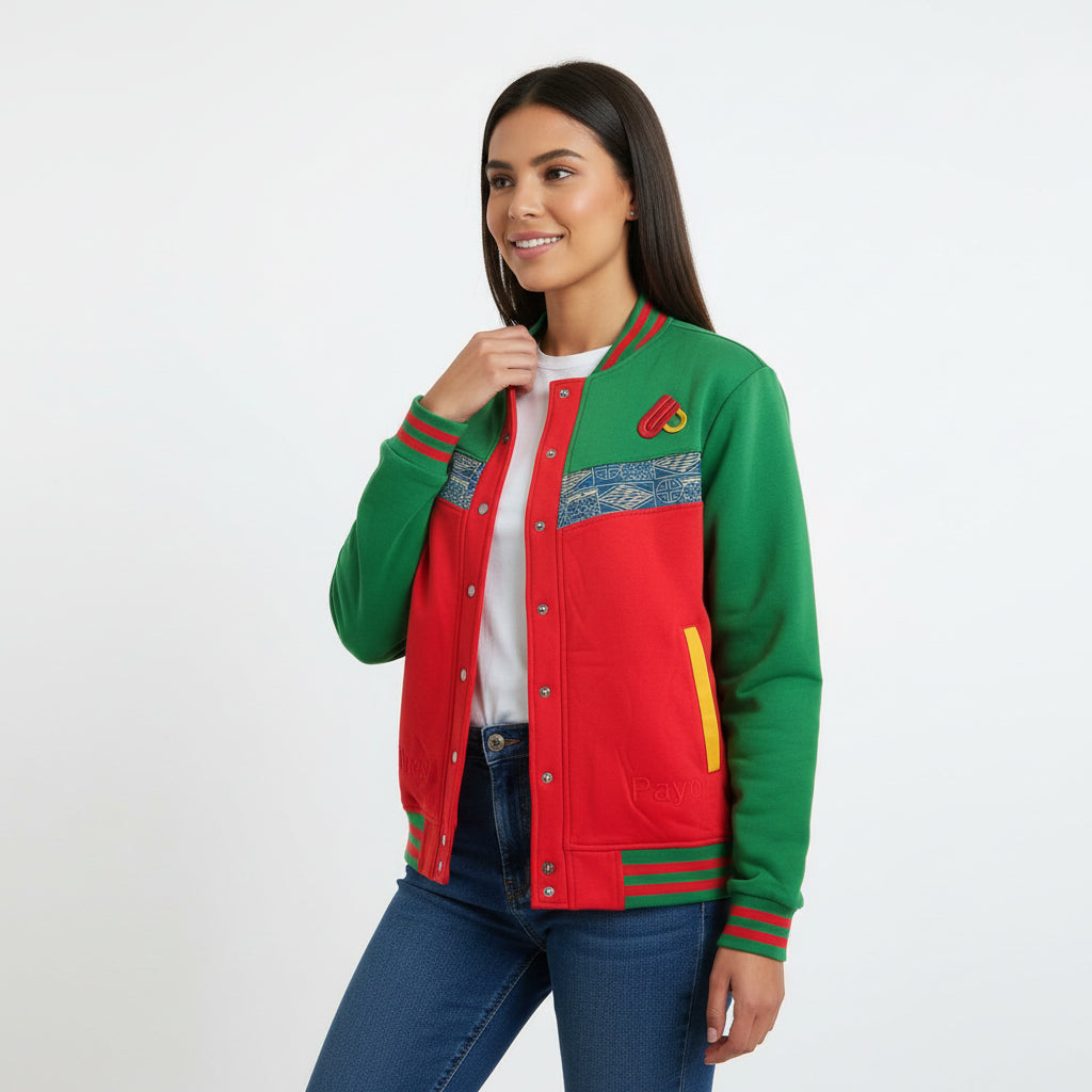 Fashion Bomber jacket Ndop African Print Men's Women's Baseball Jacket, Unisex