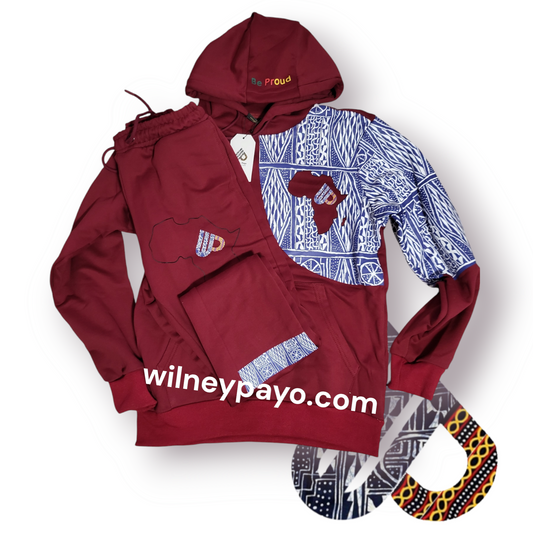 Fashion Hoodies set Ndop African Design Unisex Tracksuit.