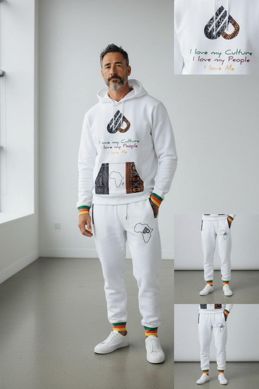 Fashion Hoodies set, Ndop Toghu African Design Unisex Tracksuit