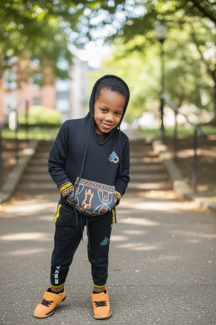 Fashion Tracksuit Toghu Kids African Design Unisex Jogger set.