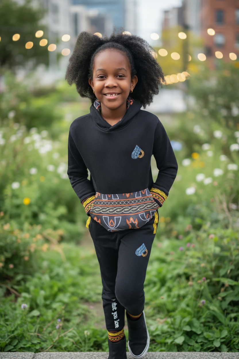 Fashion Tracksuit Toghu Kids African Design Unisex Jogger set.