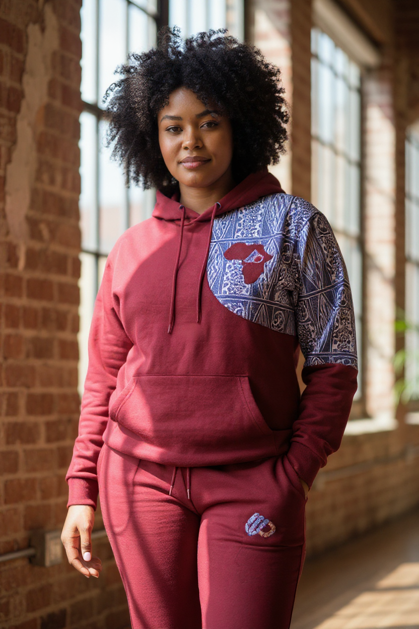 Fashion Hoodies set Ndop African Design Unisex Tracksuit.