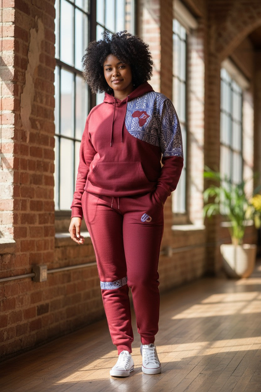 Fashion Hoodies set Ndop African Design Unisex Tracksuit.