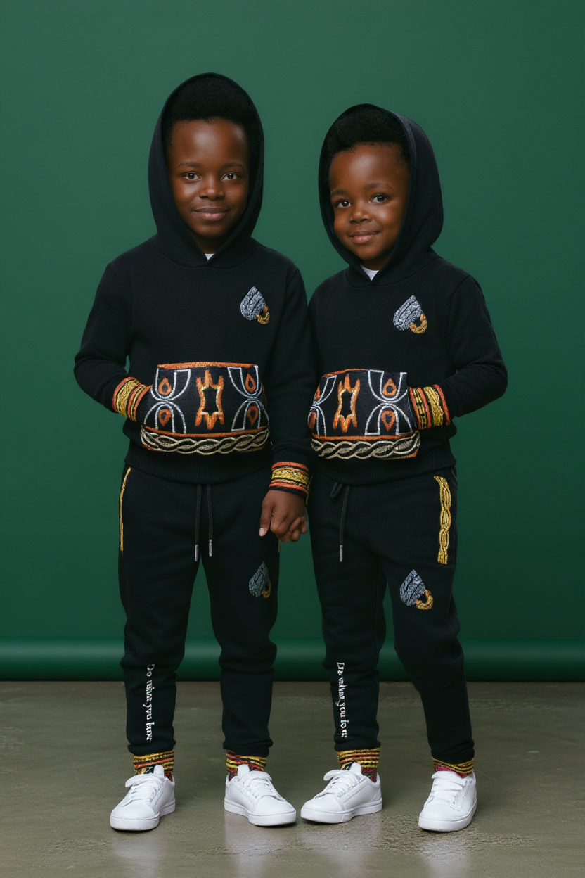 Fashion Tracksuit Toghu Kids African Design Unisex Jogger set.