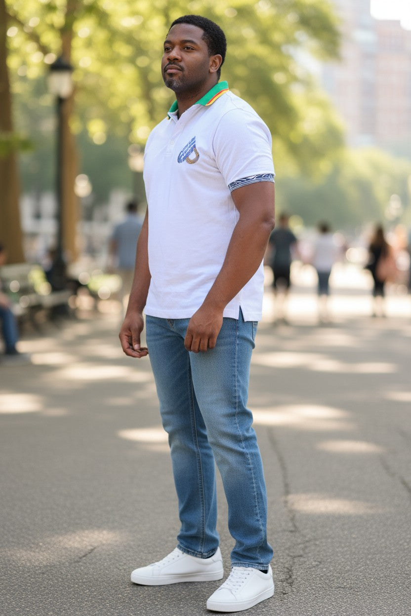 Fashion Ndop African pattern men's Women's short sleeve Classic fit Polo shirt 100% Cotton/Unisex