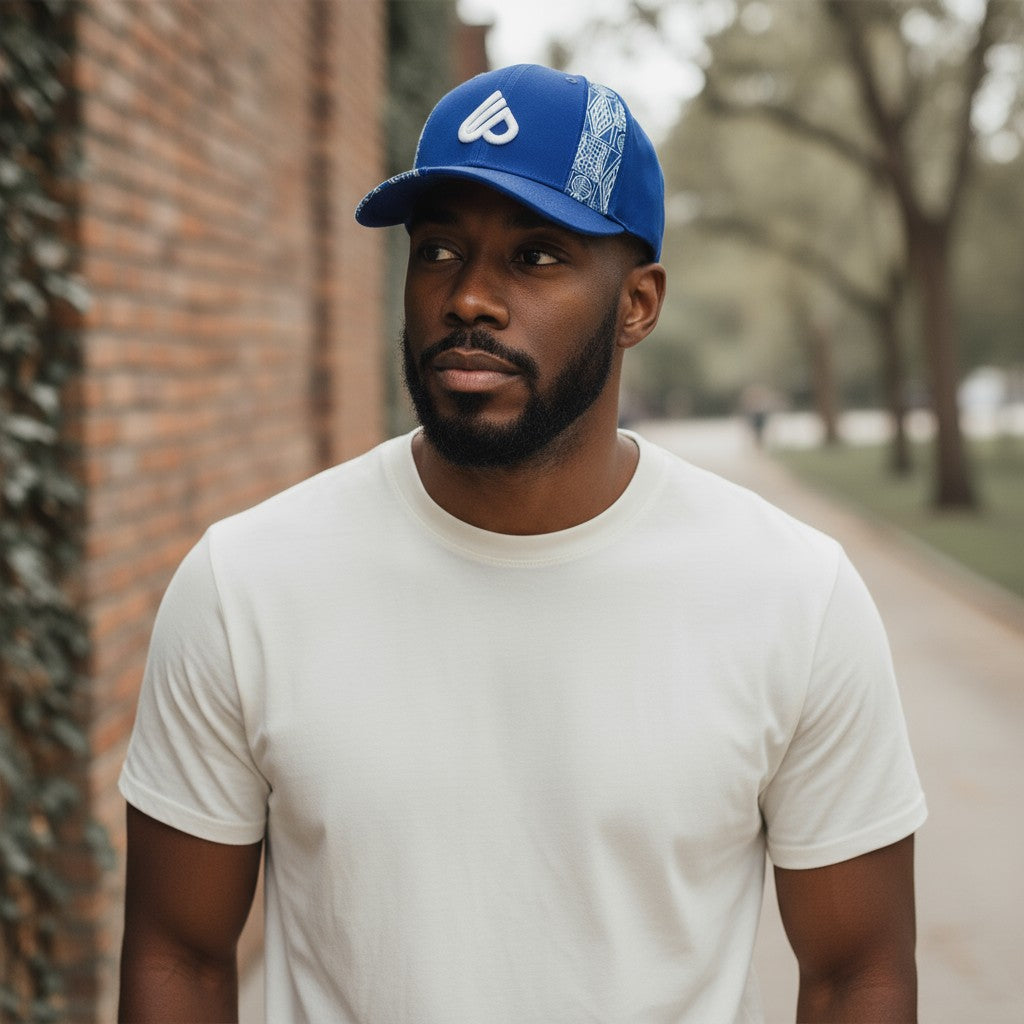 Fashion Ndop African print Baseball Cap/hat, Unisex Blue Snapback Hat