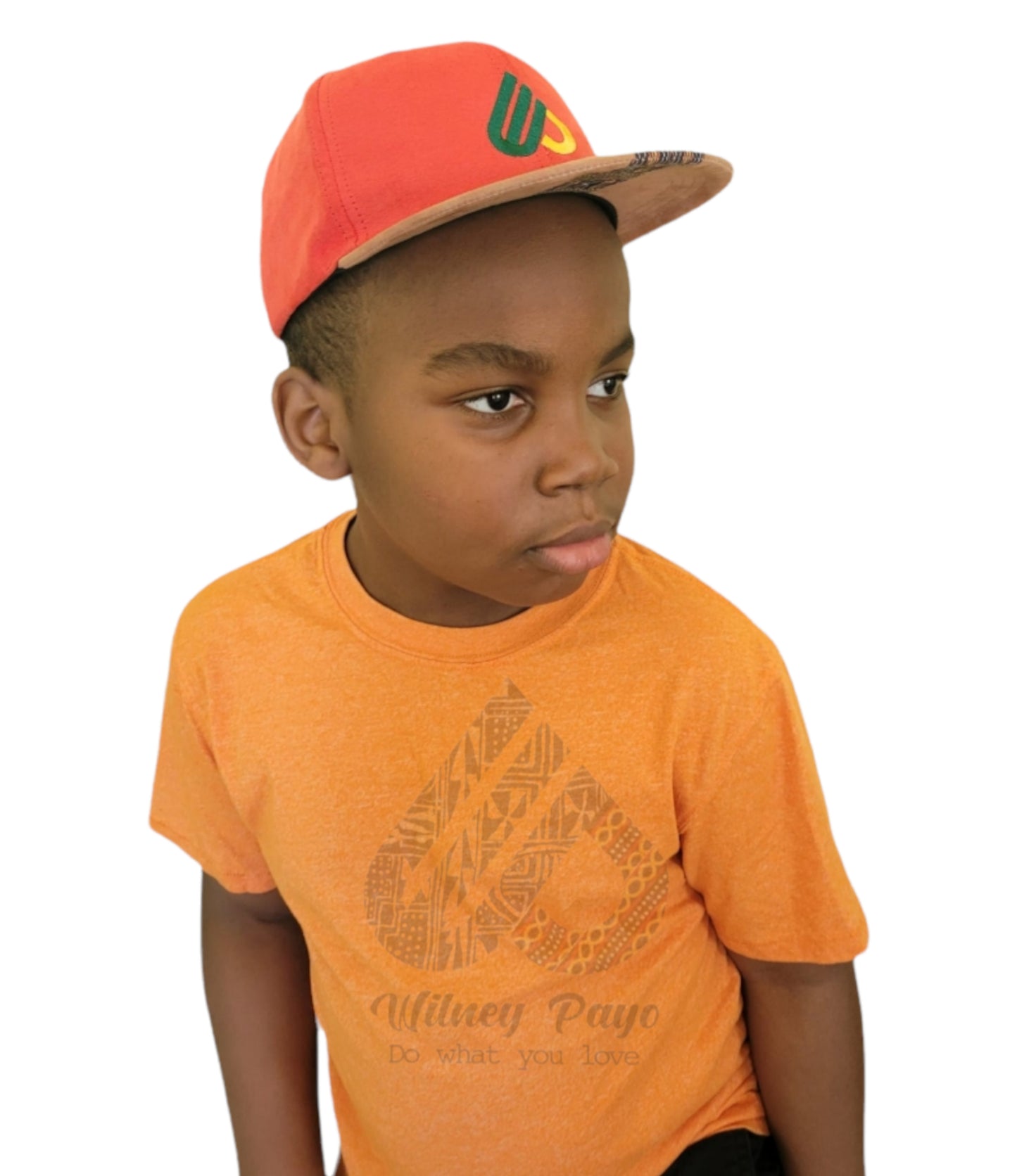 Kids suede 6 panel Snapback Hats,  African pattern Cap