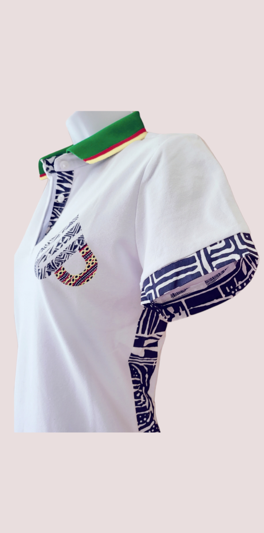 Fashion Ndop African Pattern Stretch cotton polo dress